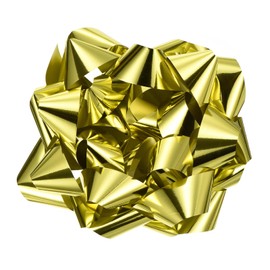 MECCANIXITY 10 Inch Large Gift Bow Self Adhesive Metallic Christmas Bows Gold for Gift Wrapping, Present Baskets, Party Decoration, Holiday, Wedding 2Pcs