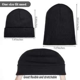 24 Pack Beanie Hats and Gloves Set, Knit Skull Caps and Winter Gloves Bulk for Men Women Warm Gift (24, Black)