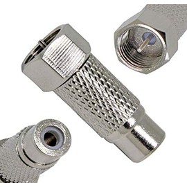 Accessonico F Type Male Plug to RCA Female Jack RF Video TV Cable Adapter 75 Ohm Connector Coupler Converter Replacement for Atari 2600 TV/7800 Sega/Coleco/Commodore Game System Audio Coax (4 Pack)