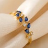 CZMZHFC Gold Rings for Women,Open Adjustable Ring,Cubic Zirconia Leaf Ring,Non-Tarnish