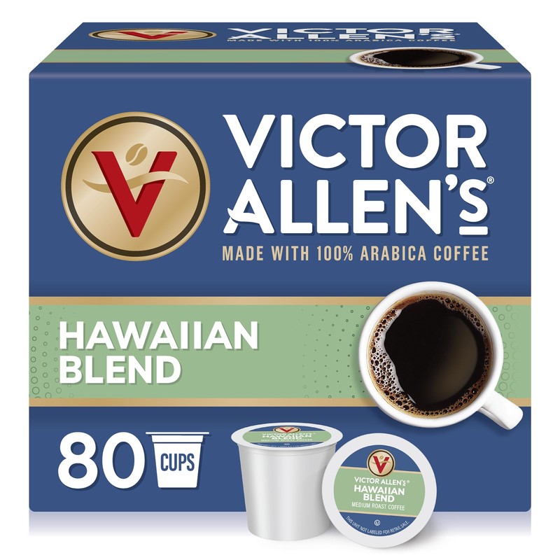 Victor Allen’s Coffee Pods Hawaiian Blend, Medium Roast, 80 Coffee