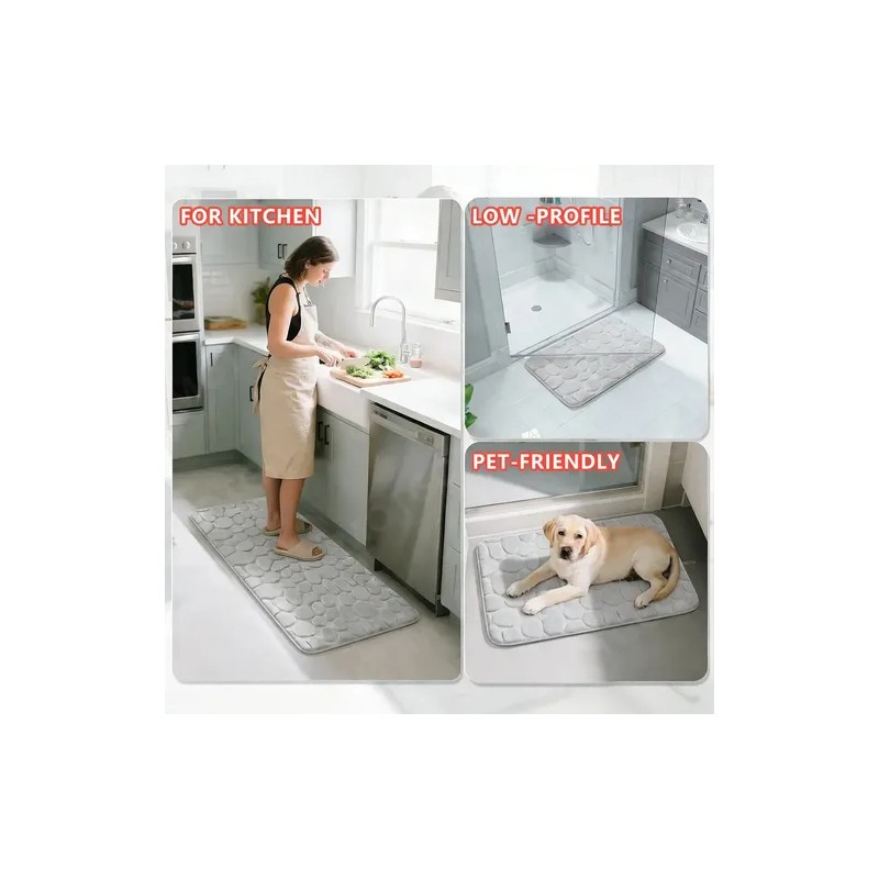 2pc Juego Baño Alfombra Suave Y Absorbente 40x60cm60x90cm
