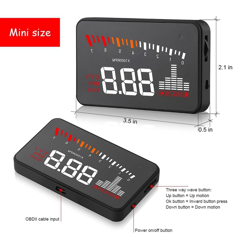 X5 HUD 3.5 Inches Universal Car HUD Head Up Display
