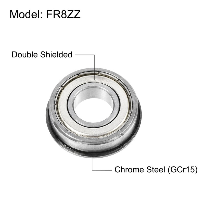 uxcell FR8ZZ Flanged Ball Bearing 1/2 x 1-1/8 x 5/16