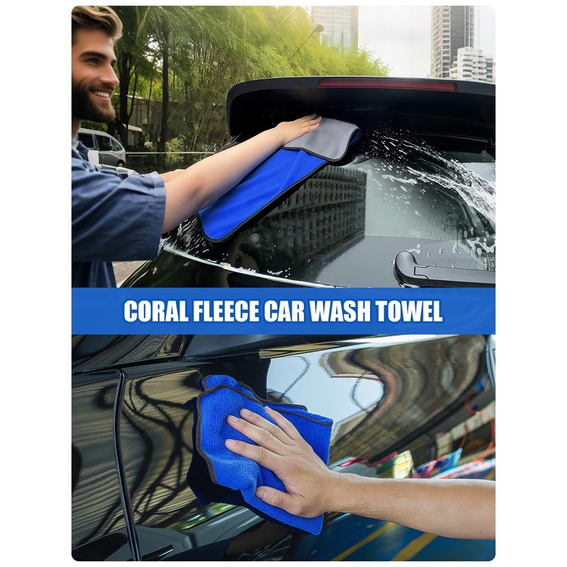 15°Curved Car Wash Brush with Long Handle Kit, 55-Inch 4-Section