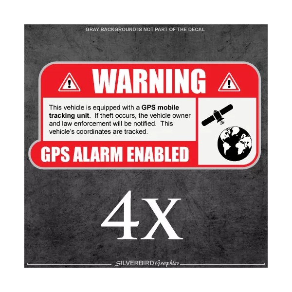 Silverbird Graphics GPS tracking sticker decal vehicle anti theft security