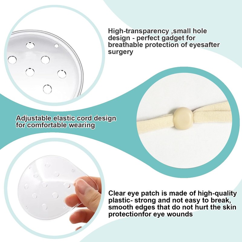 FSJLT 2pcs Clear Eye Shield for Cataract Surgery Hard Vented