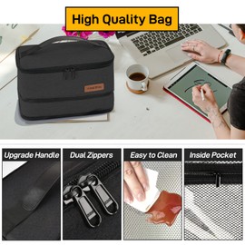 HOMESPON Expandable Lunch Bag for Men Women Kids Insulated Lunch Box Holder with Handle for Picnics Work School (Black)
