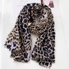 WHITE FANG MA022 Women's Scarf, Large, Leopard Pattern, Animal, Stylish,