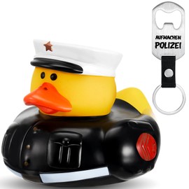 Jadive Police Gift Set Police Bath Duck Police Bottle Opener Keyring Police Rubber Ducks Funny Gift for Dad Mum Colleague Girlfriend