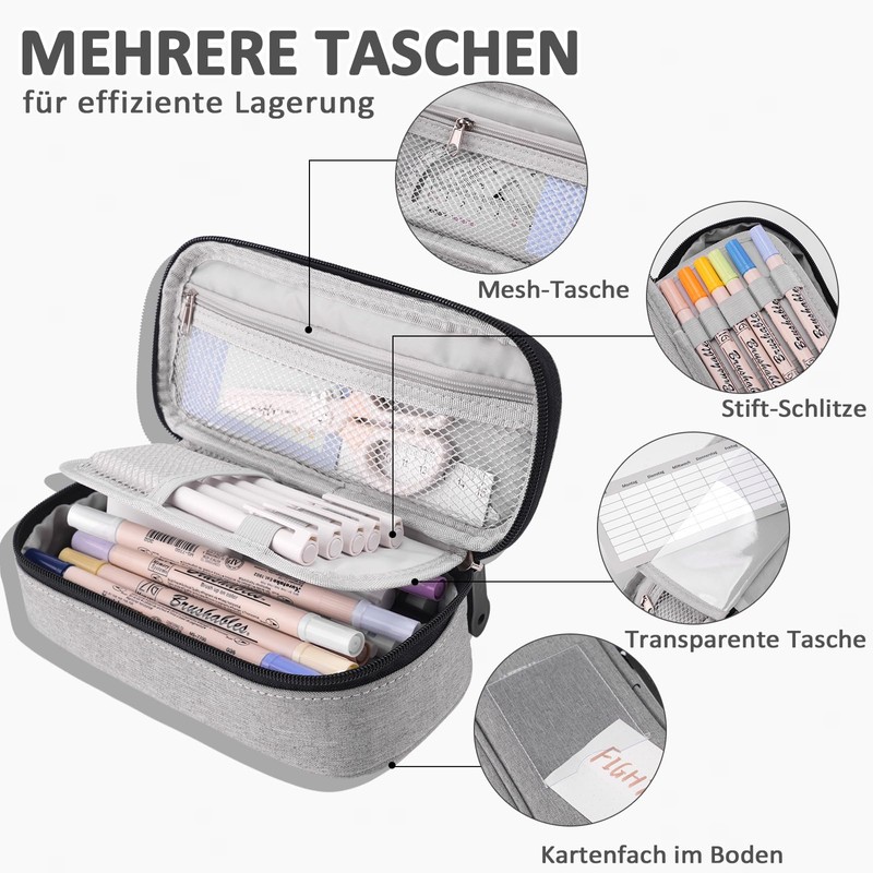 wonsar Pencil Case Pencil Case 4 Compartments Pencil Case Girls