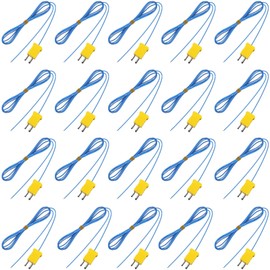 2 Meter K-Type Temperature Sensor Mini-Connector Probe Sensor Temperature Sensors Measure Range -40 to 400 Degrees Celsius (-104 to 752 Degrees Fahrenheit) for Thermocouple Sensor (20 Pieces)