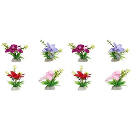 Hemoton 8 Pcs Artificial Flowers Ornament Serving Plate Ornaments Artificial Aquarium Plants Japanese Sushi Plate Flower Decorations for Sashimi Dish Sashimi Dish