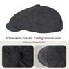 HIQIU Beret Cap Men's Flat Cap Gatsby Newsboy Cap, Herringbone