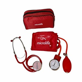 Microlife AG1-20-R Esfigmomanómetro Manual Analógico con Estetoscopio, Brazalete 22-32 cm, Rojo