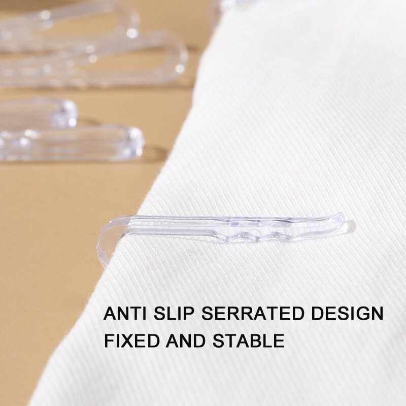 50PCS U Shape Clear Plastic Alligator Clips Shirt Folding Clips