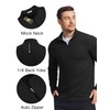 PINSPARK Men's Quarter Zip Up Pullover Mock Neck Sweatshirts Long