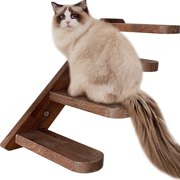 Kelendle Wood Cat Steps Wall Mounted - 4 Step Cat