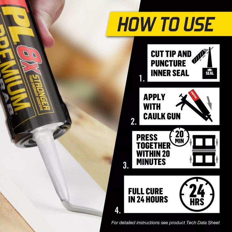 Loctite PL Premium Fast Grab Polyurethane Construction Adhesive, 10 fl