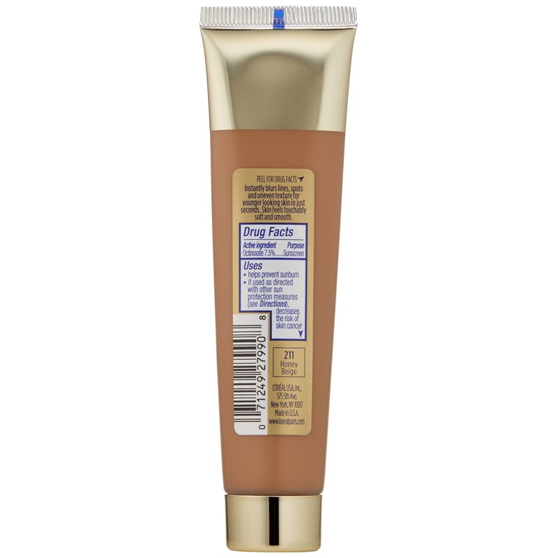 L’Oréal Paris Visible Lift Blur Foundation, 211 Honey Beige, 1.3