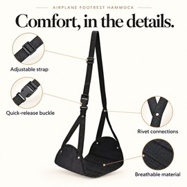 Adjustable Airplane Footrest for Travel – Lightweight Hanging Foot Hammock for Comfortable Flights and Long Trips
