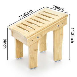 SOUJOY Shower Foot Rest for Shaving Legs, Bamboo Foot Step Stool for Inside Shower, Non-Slip Pedicure Foot Rest Stand for Bathroom, Bath Spa