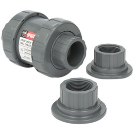 Hayward TC10125STE PVC TC Series True Union Check Valve with EPDM Seals and Socket/Threaded End Connection, 1-1/4-Inch