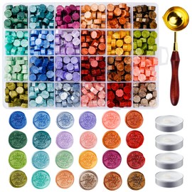 Metallic Assorted Color Seal Beads - 24 Colors for Making Wax Seals, Decor for Envelope, Letter, Wedding Invitation and Sealing Wine Bottle