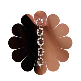 Inateannal Vintage Crystal Square Earrings Long Rhinestone Earrings Gold Hollow Square Dangle Earrings Sparkling CZ Bridal Stud Earrings Jewellery for Women and Girls, Zinc, No Gemstone