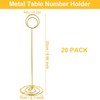 LDXDRU 20 Pack Metal Table Number Holder, 22cm Wedding Golden