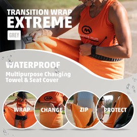 M Orange Mud Transition Wrap Extreme Waterproof Car Seat Cover and Changing Towel (Grey)