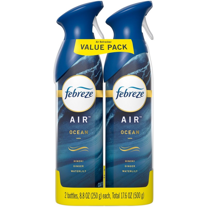 Febreze Odor-Eliminating Air Freshener, Ocean, 2 count, 8.8 fl oz