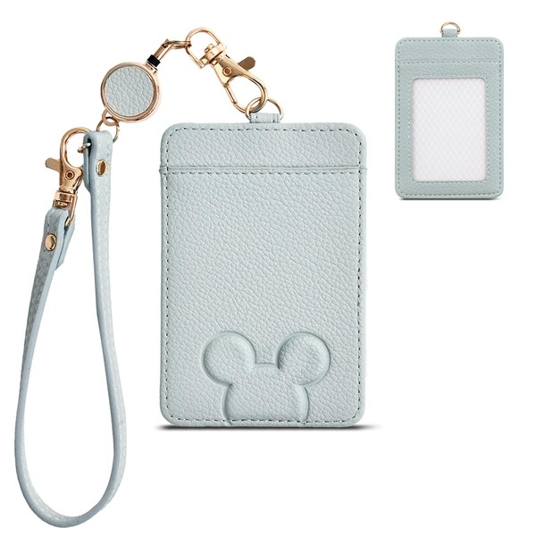 ID Card Holder, Commuter Passage, Elastic Strap with Reel, Women's,