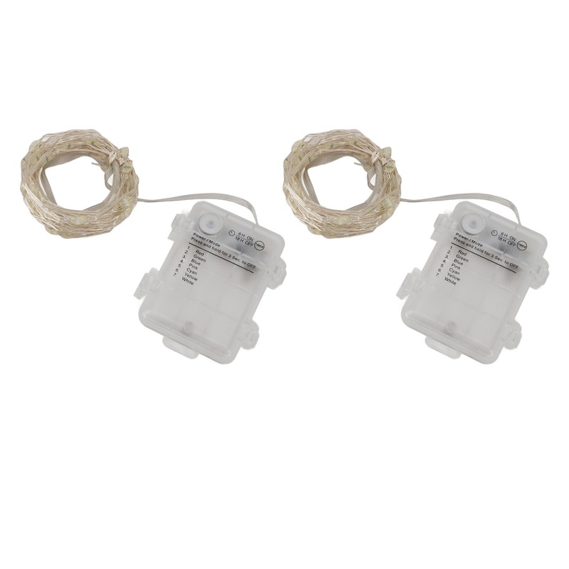 2pcs String Lights Remote Control LED Fairy Lights 16 Colors