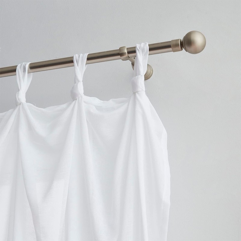 Indigo Ink - Window Curtain, Gauzy Knotted Tie Top Sheer