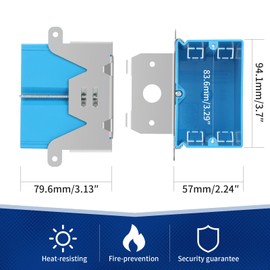 XIUTE 6 Pack 1-Gang PVC Electrical Box，Adjustable Electrical Boxes，Blue Outlet Box，21 cu. in. Plastic Junction Box for Switches， ETL Approved