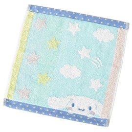 Uchino Sanrio Hyokkori Face Towel Handkerchief, Approx. 9.8 x 9.8 inches (25 x 25 cm), Blue, Cinnamoroll, 4806V051 B
