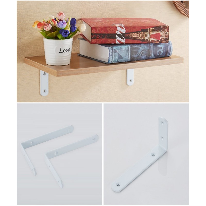 KKlewu Shelf Brackets 4mm Thick Right Shape Set of 4