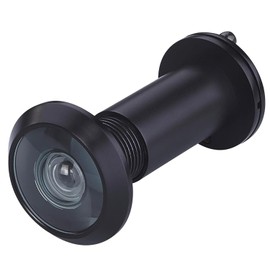 WELLYUK Peep Hole, Solid Brass 220 Degree Door Viewer Peephole with Heavy Duty Rotating Privacy Cover for 1-1/2" to 2-1/3" Doors for Home Office Hotel, Black