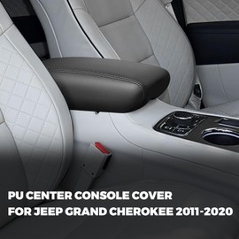 JYMAOYI Center Console Cover Compatible with Jeep Grand Cherokee 2011-2020, Microfiber Leather Armrest Box Lid Protector Cover for Jeep Grand Cherokee Accessories (Black)