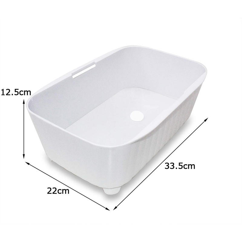 Tombow Washtub, Vertical and Horizontal Drain with Nozzle, Made in