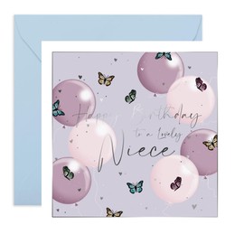 Central 23 - Birthday Card for Niece - 'Happy Birthday To A Lovely Niece' - Cute Card for Her - Comes with Fun Stickers