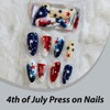 4th of July Press on Nails Almond Fake Nails with