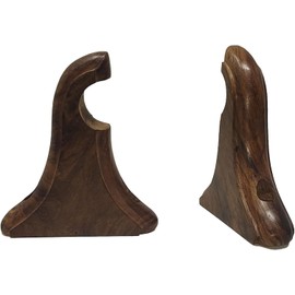 Wooden Drapery Curtain Rod Support Bracket Finial With Mounting Screw– Ideal for Up to 2-Inch (5Cm) Curtain Rod | Perfect for Window and Doors | Set of 2 (Natural Rosewood, UP TO 1.25 Inch (3Cm)