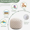 HIGOGOGO Round Stuffed Pouf Ottoman, Plaid Poufs with Foam Chunk