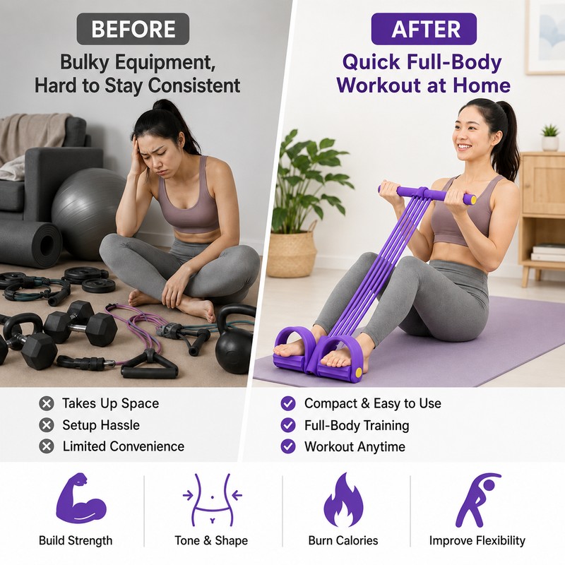 Pedal Resistance Band with Handles – Portable Full Body Home