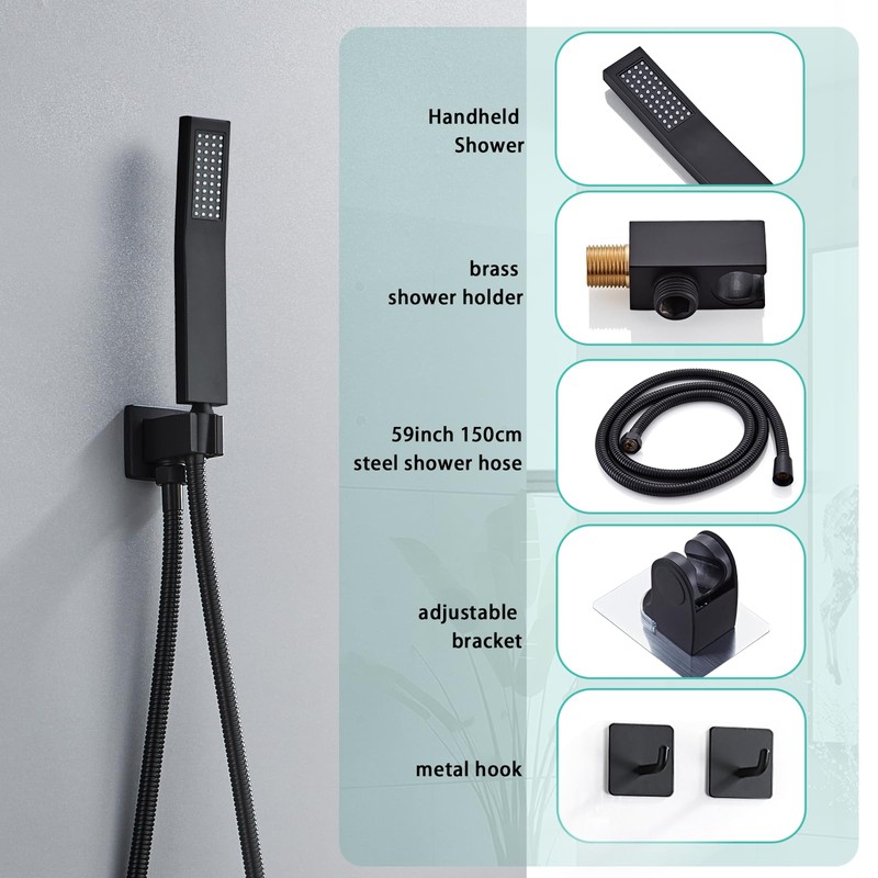 RTOBWEYE 8 Inch Shower Faucet Set, Rainfall Shower System with