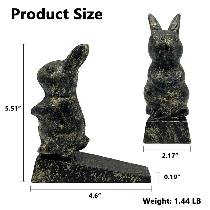 Cast Iron Door Stop, Cute Decorative Rabbit Door Stopper, Heavy