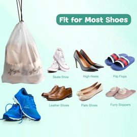 26 Pcs Shoe Bags for Travel PLULON Clear Drawstring Travel Shoe Bags for Packing Waterproof Dustproof Shoes Organizer Pouch Travel Accessories Shoe Storage Bag for Women Men Portable Travel Essentials