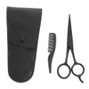 3-Piece Beard Scissors Set Comb and PU Leather Storage Bag